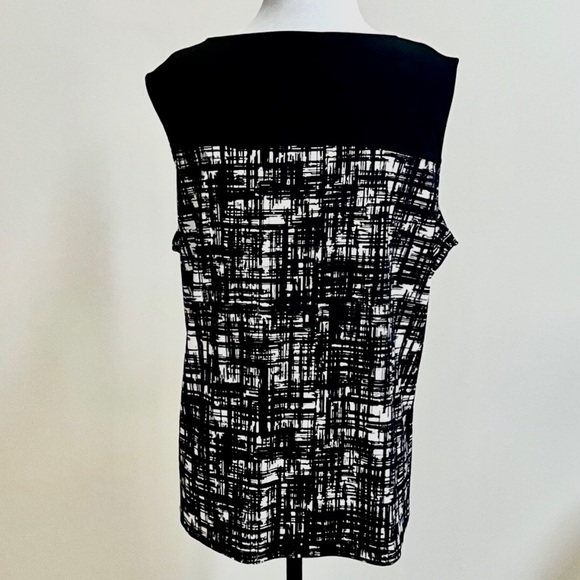 Jones New York-Women’s Sleeveless Top-Size 1X-Black & White - Picture 6 of 13